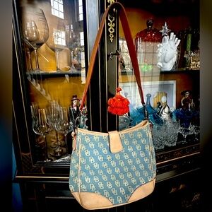 Dooney & Bourke signature logo denim canvas shoulder bag
